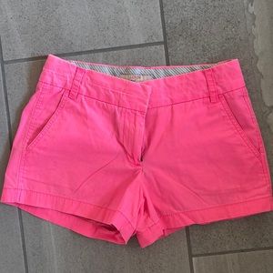 Neon Pink Jcrew Chino Shorts